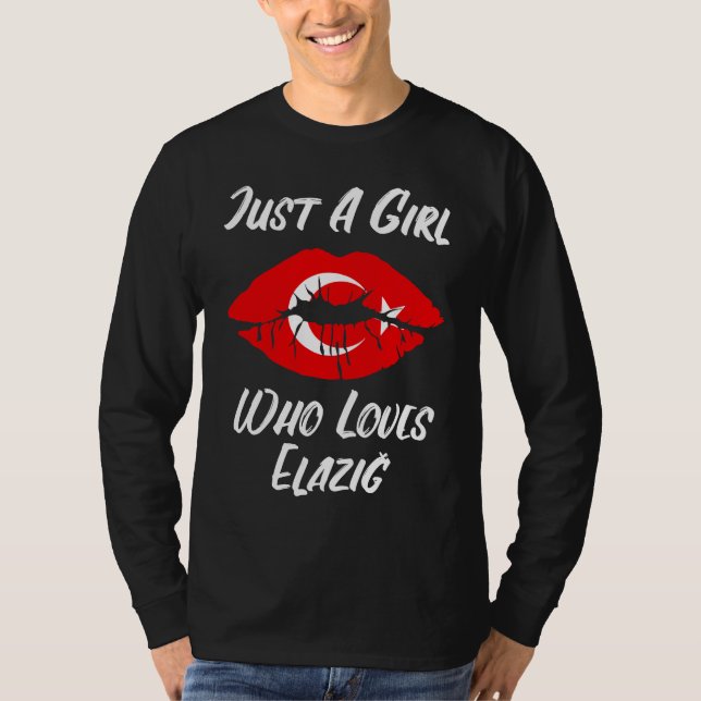 Camiseta Lips Mouth Love Turkish Flag Elazig (Frente)