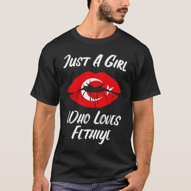 Camiseta Lips Mouth Love Turkish Flag Fethiye (Frente)