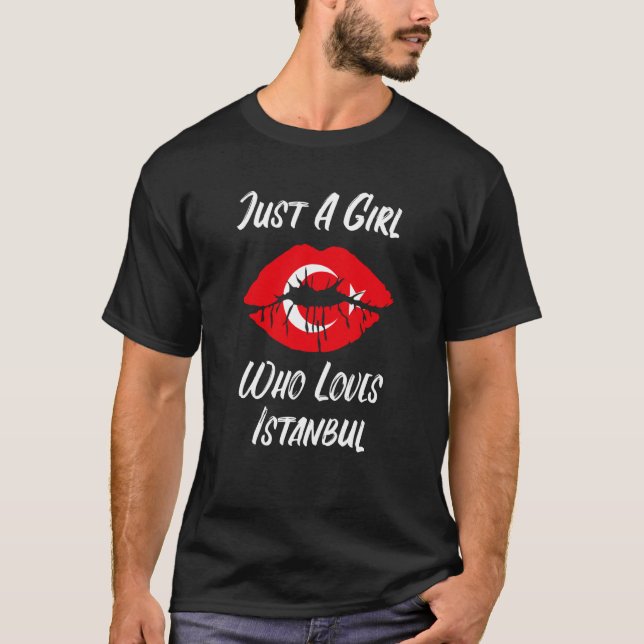 Camiseta Lips Mouth Love Turkish Flag Istanbul (Frente)