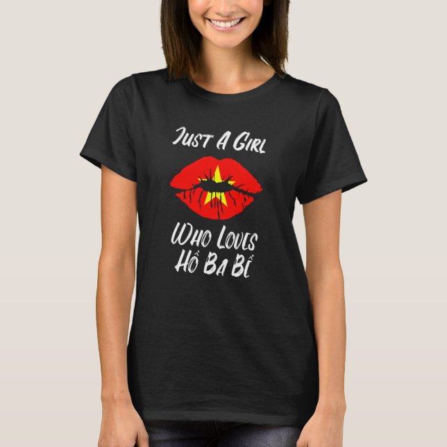 Camiseta Lips Mouth Love Vietnamese Flag Ho Ba Be (Frente)