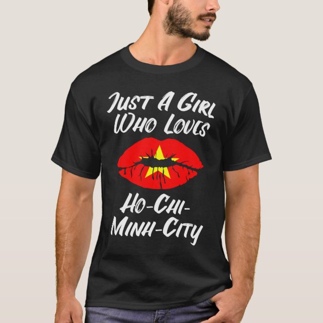 Camiseta Lips Mouth Love Vietnamese Flag Ho Chi Minh City (Frente)
