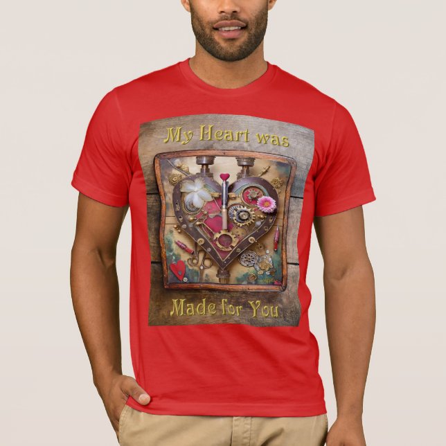 Camiseta Lipstick Flores Heart Steampunk Series (Frente)