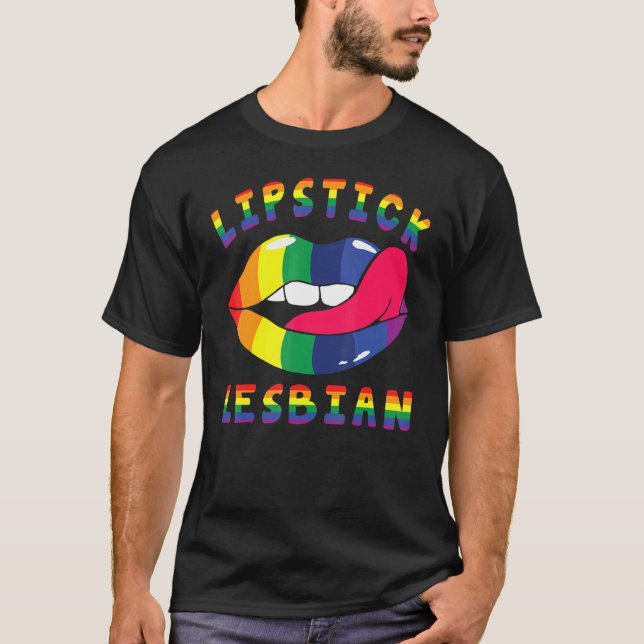 Camiseta Lipstick Lésbica Lábios Legal Coloridos Lgbt Lgbtq (Frente)