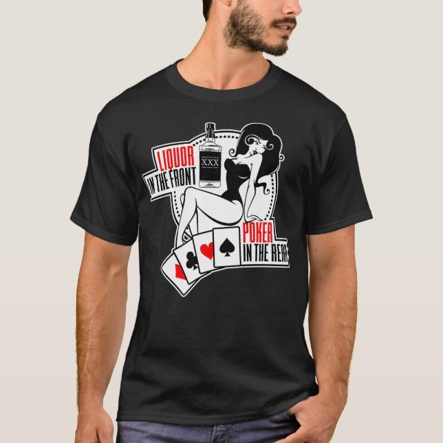 Camiseta Liquor No Poker Da Frente, No Sey Traseiro, Segure (Frente)