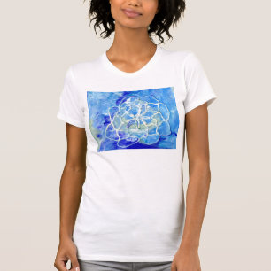 Camiseta Lírio de água Absract no branco liso T