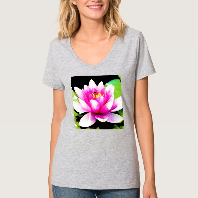 Camiseta Lírio de água rosa (Frente)
