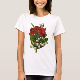 Camiseta Lírio do design do vintage do vale e da papoila