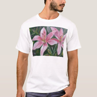 Camiseta Lírios cor-de-rosa