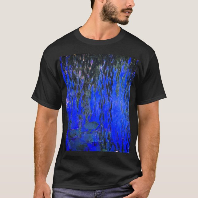 Camiseta Lírios de água monet e ramificações de salgueiro (Frente)