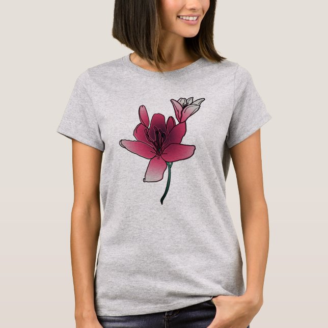 Camiseta Lírios Rosa Sonhadores (Frente)