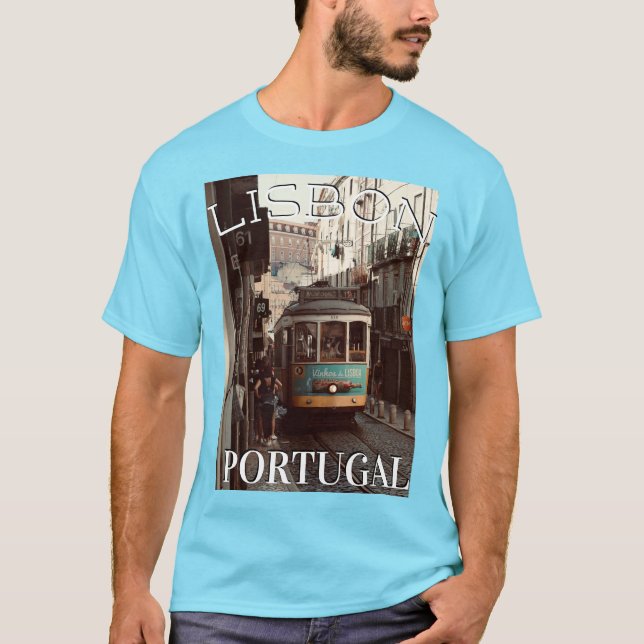 Camiseta Lisboa Portugal Tram Trolley (Frente)