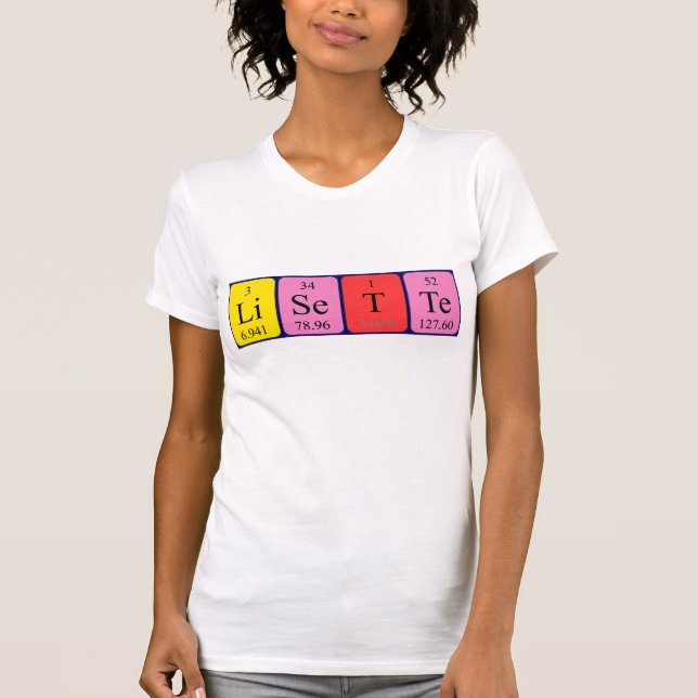 Camiseta Lisette periódico nome da mesa (Frente)