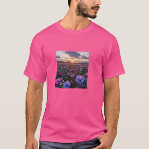 Camiseta Lisianthus Flower Field Linda Placa do Sol