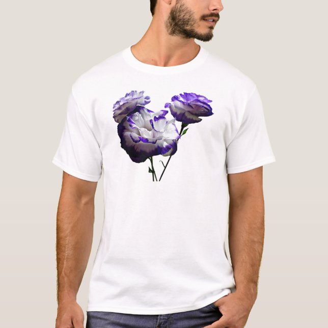 Camiseta Lisianthus roxo e branco (Frente)