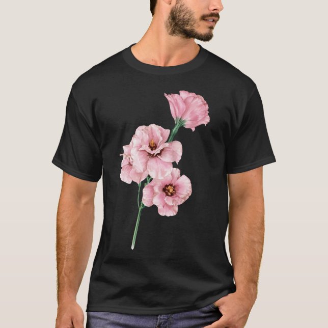Camiseta Lisianthus_Watercolor Rosa (Frente)
