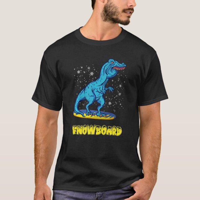 Camiseta Lisp Dinosaur Snowboard Rex (Frente)