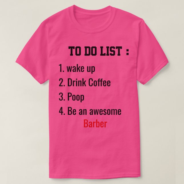 Camiseta Lista de Barber a Fazer (Frente do Design)
