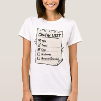 Camiseta Lista de Compras Chopin Liszt