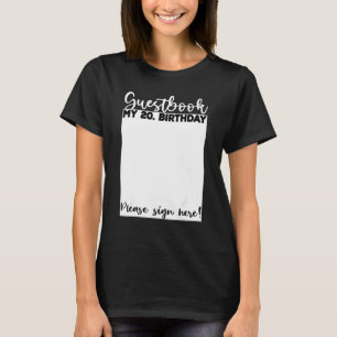 Camiseta Lista de Convidados do Bday do Livro de Aniversári