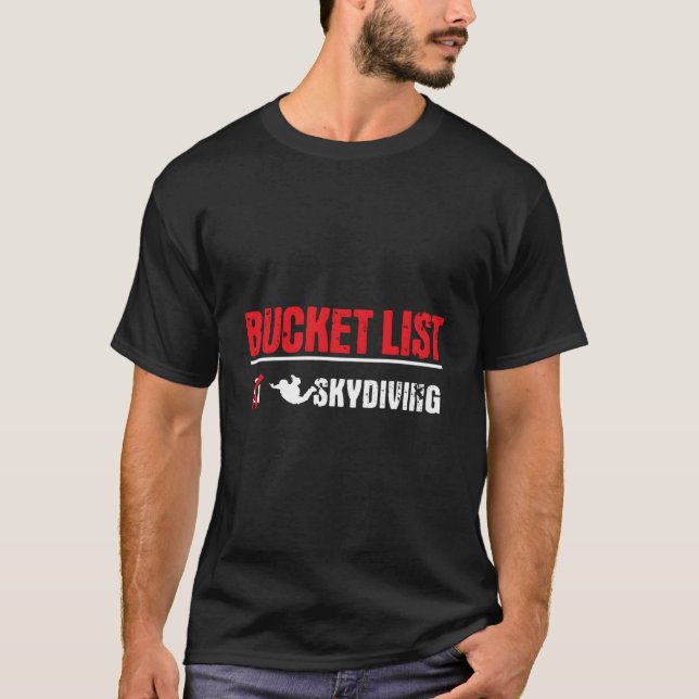 Camiseta Lista de Desejos Saltar de Paraquedas (Frente)