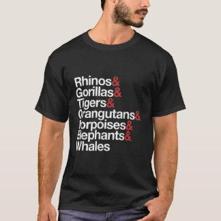 Camiseta Lista de espécies ameaçadas de extinção