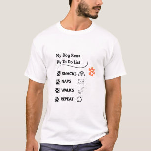 Camiseta Lista de Impressões de Patas de Animais de Estimaç