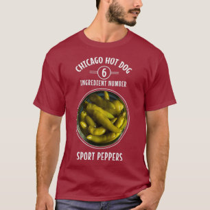 Camiseta Lista de Ingredientes de Cão Quente do Estilo de 
