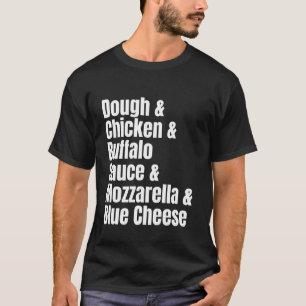 Camiseta Lista de Ingredientes de Pizza de Frango Buffalo P