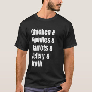 Camiseta Lista de Ingredientes de Sopa de Galinha Engraçada