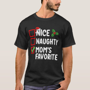 Camiseta Lista de Natal Favorita da Família da Boa e Safada
