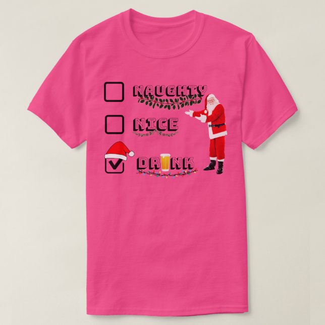 Camiseta Lista de Natal Naught (Frente do Design)