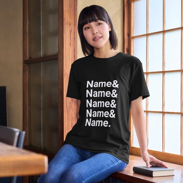 Camiseta Lista de Nomes Personalizados com E Comercial (Criador carregado)