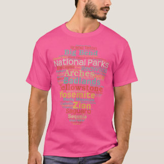 Camiseta Lista de Parques Nacionais Nuvem de Palavras Acamp