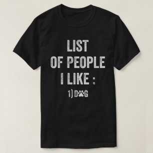 Camiseta Lista de Pessoas que eu gosto de cachorro