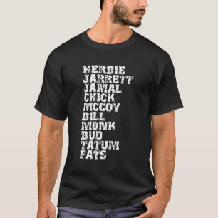 Camiseta Lista de Pianistas Influentes Famosos do Jazz