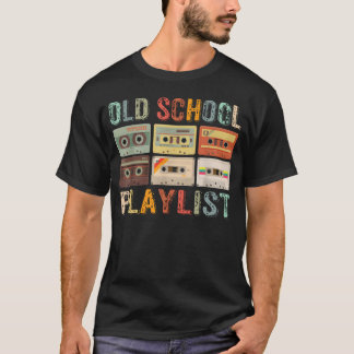 Camiseta lista de reprodução antiga engraçada