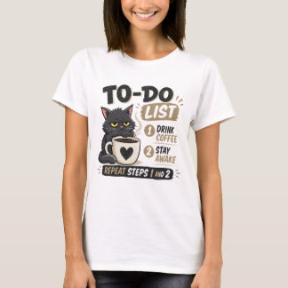 Camiseta Lista de Tarefas Beber Café Ficar Acordado Arte do