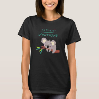 Camiseta Lista de Tarefas do Bebe Koala Preguiçoso e Fofo D