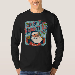 Camiseta Lista de Travessos de Natal de Leslie Papai Noel f