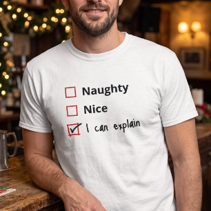 Camiseta Lista de Travessos de Natal Engraçada com Caixa de