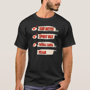 Camiseta Lista de Verificação de Caçador de Fantasmas Medid