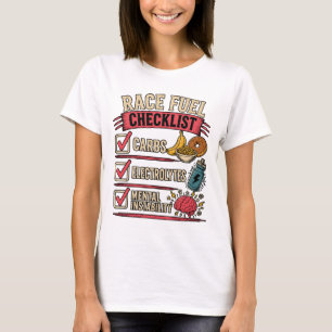 Camiseta Lista de Verificação de Combustível de Corrida H