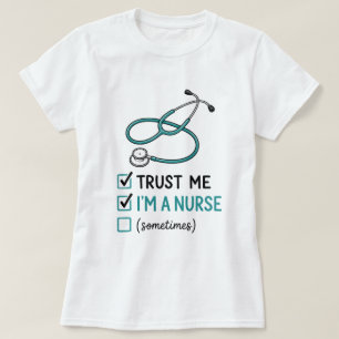 Camiseta Lista de Verificação de Enfermeira Engraç