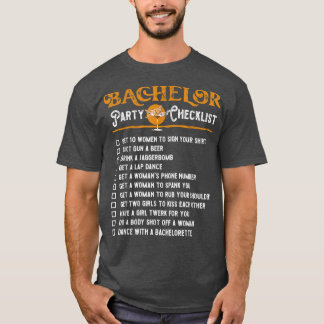 Camiseta Lista De Verificação De Festas De Bachelor Engraça