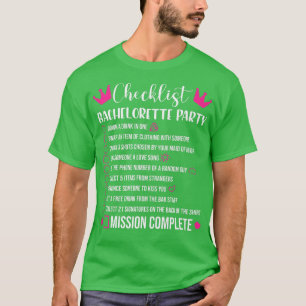 Camiseta Lista de Verificação de Jogos para Despedida de So