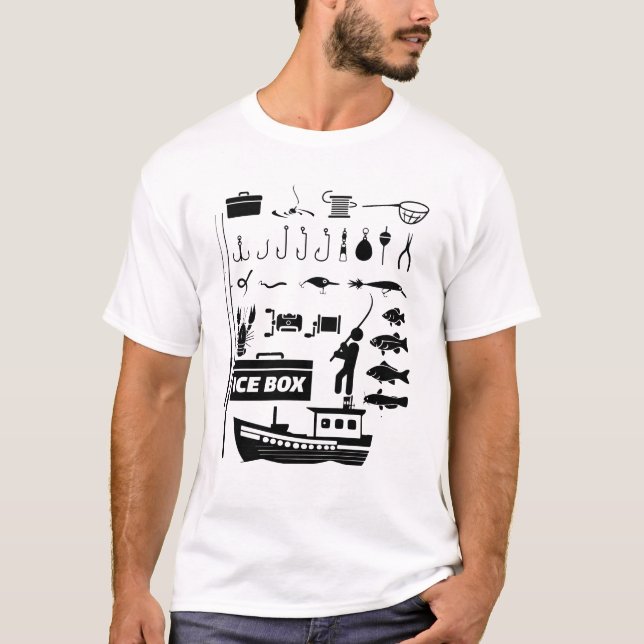 Camiseta Lista de Verificação de Pesca (Frente)