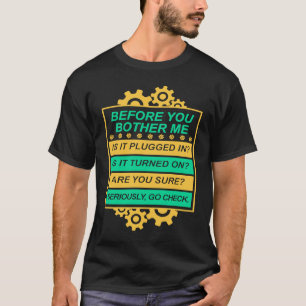 Camiseta Lista de Verificação de Suporte Técnico Sysadmin G