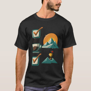 Camiseta Lista de Verificação do Cume Café Conquista & Mo