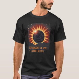Camiseta Lista de Verificação do Eclipse Solar Total da Mon