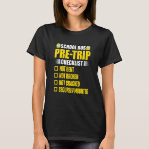 Camiseta Lista de Verificação Pré-Viagem do Ônibus Escolar